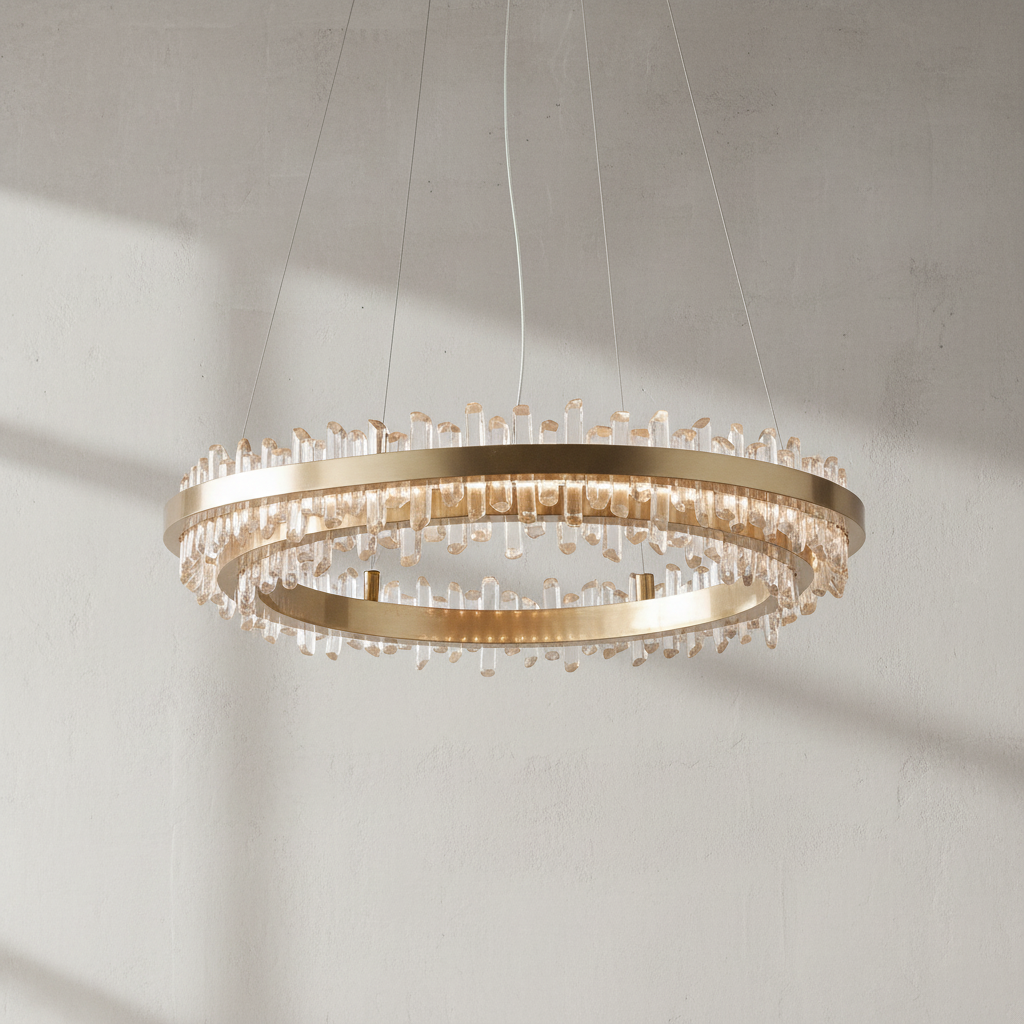 Luster Gaze Radiant Cascade Ring Chandelier - Background Shot