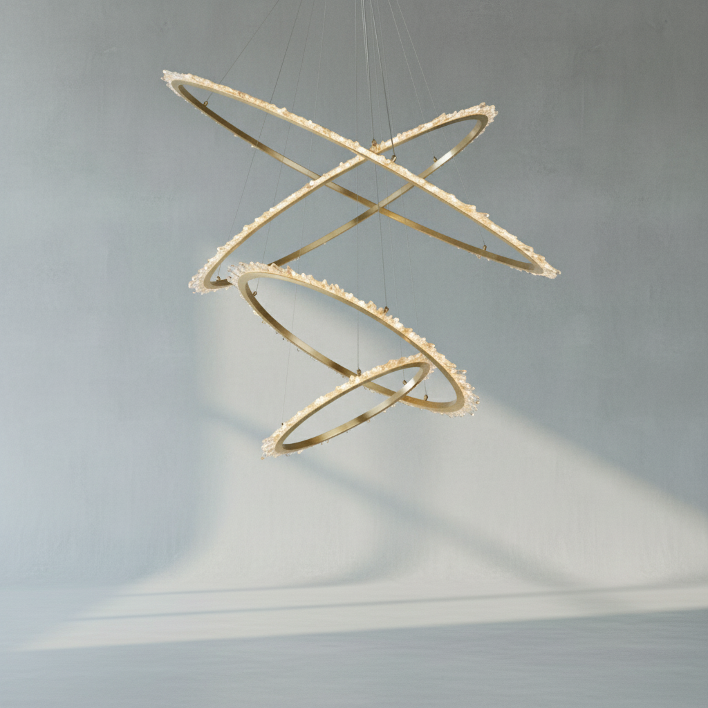 Luster Gaze Radiant Cascade Ring Chandelier - Background Shot