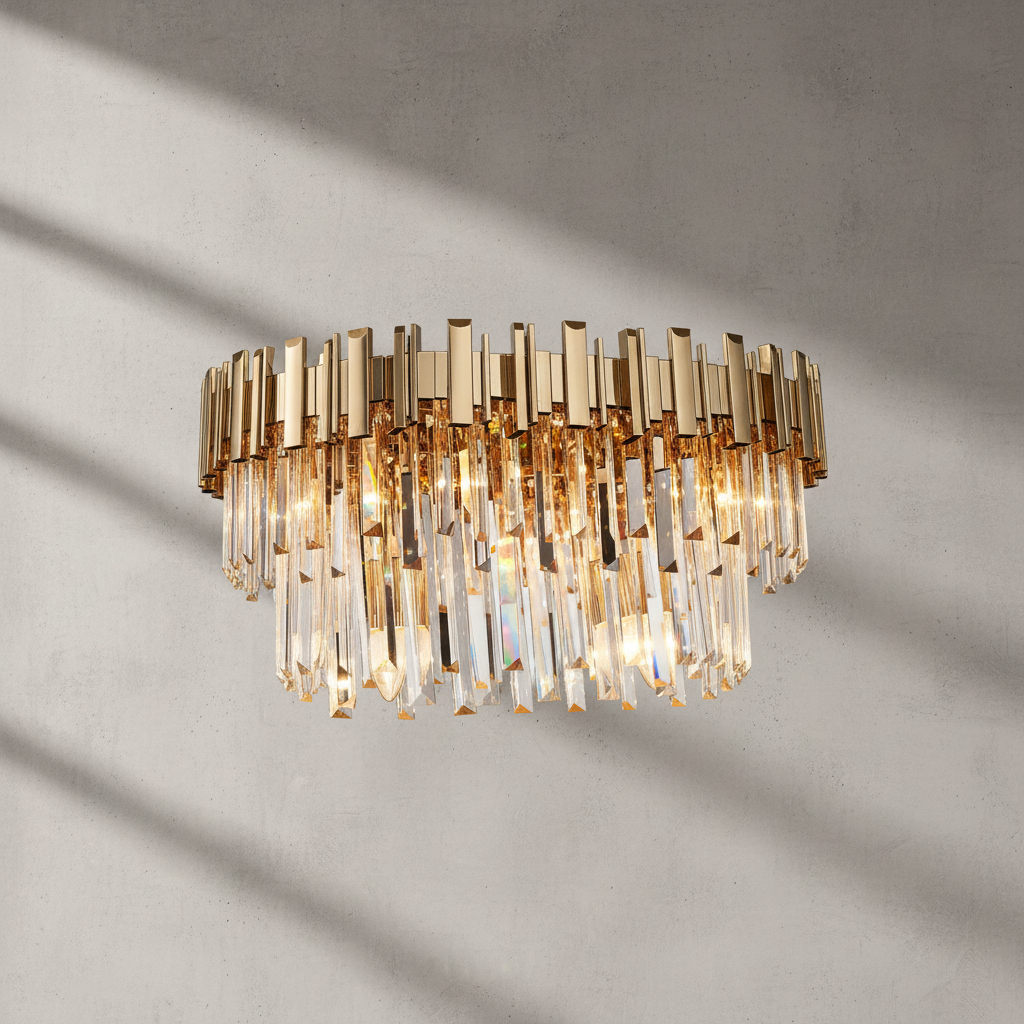 Luster Gaze Radiant Cascade Linear Crystal Chandelier - Background Shot