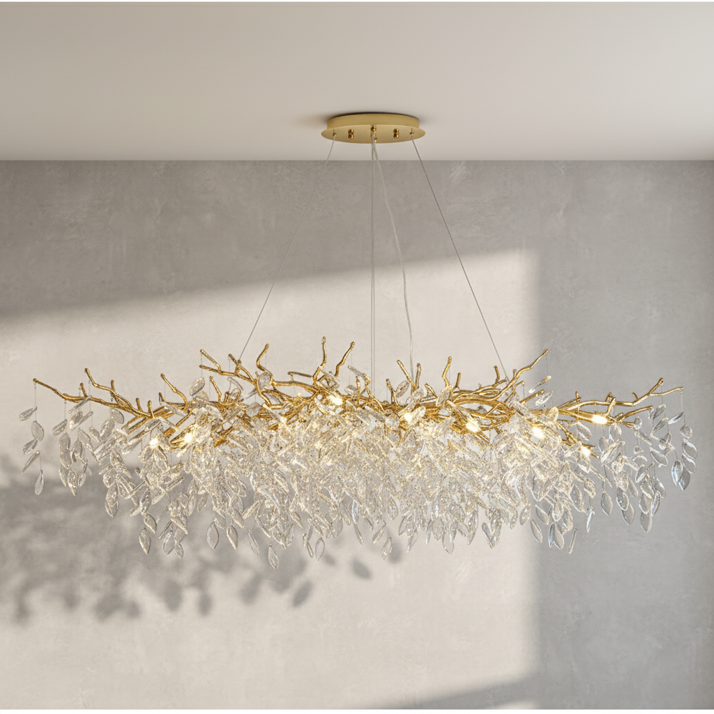 Luster Gaze Verdant Canopy Crystal Chandelier - Background Shot