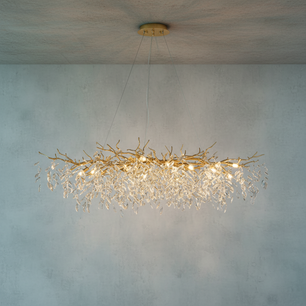 Luster Gaze Verdant Canopy Crystal Chandelier - Background Shot