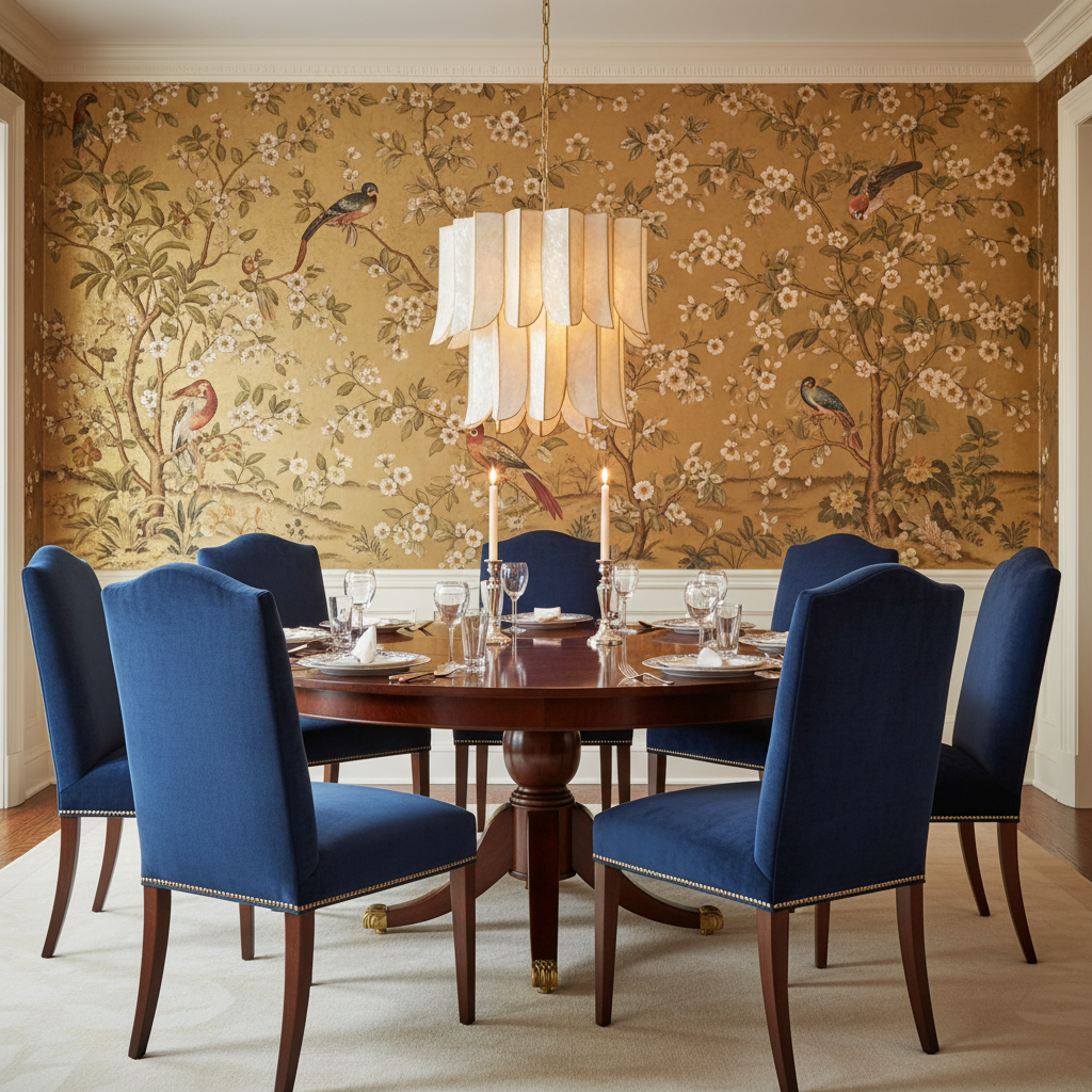 Luster Gaze Coastal Radiance Capiz Chandelier - formal American dining room