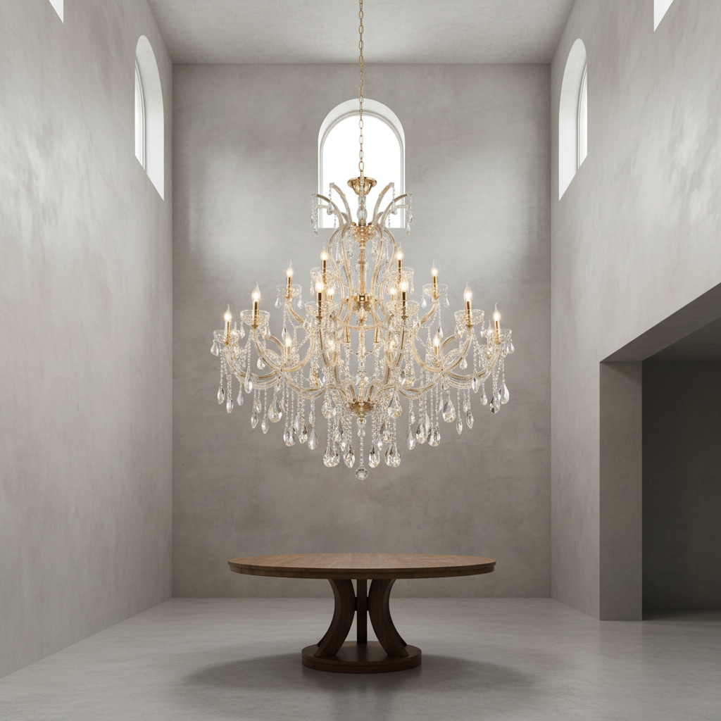 Luster Gaze Regal Radiance Multi-Layered Candle Chandelier - Background Shot