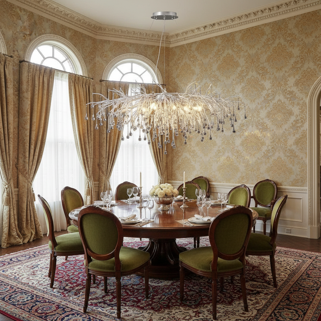 Luster Gaze Arboreal Bloom Rectangle Branch Chandelier - formal American dining room