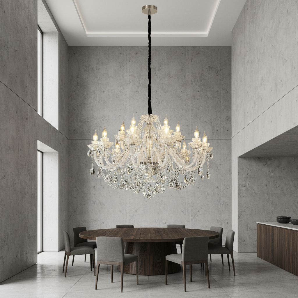 Luster Gaze Opulent Radiance Crystal Chandelier - Background Shot