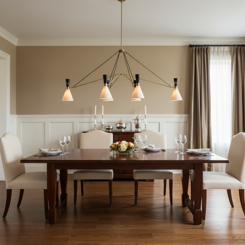 Luster Gaze Aura Grandeur 6-Light Linear Chandelier - American transitional dining room