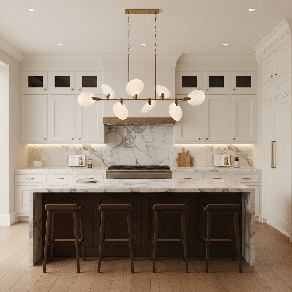 Luster Gaze Petal Cascade Linear Chandelier - upscale American kitchen