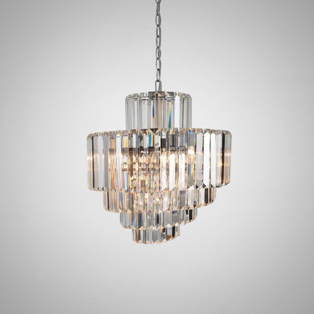 Luster Gaze Veridian Tiered Round Chandelier - Background Shot