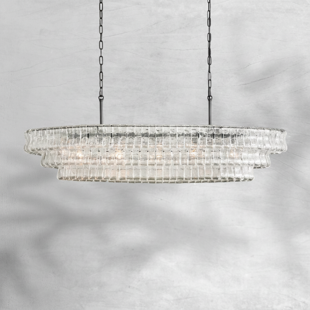 Luster Gaze Veridian Oval Grand Chandelier - Background Shot
