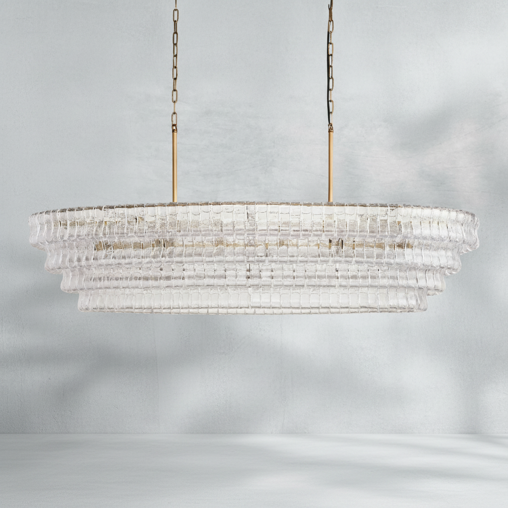 Luster Gaze Veridian Oval Grand Chandelier - Background Shot