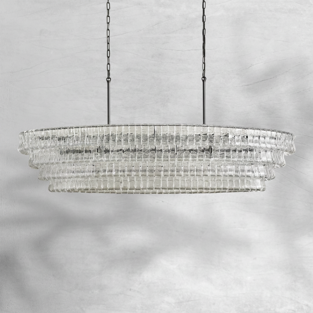Luster Gaze Veridian Oval Grand Chandelier - Background Shot