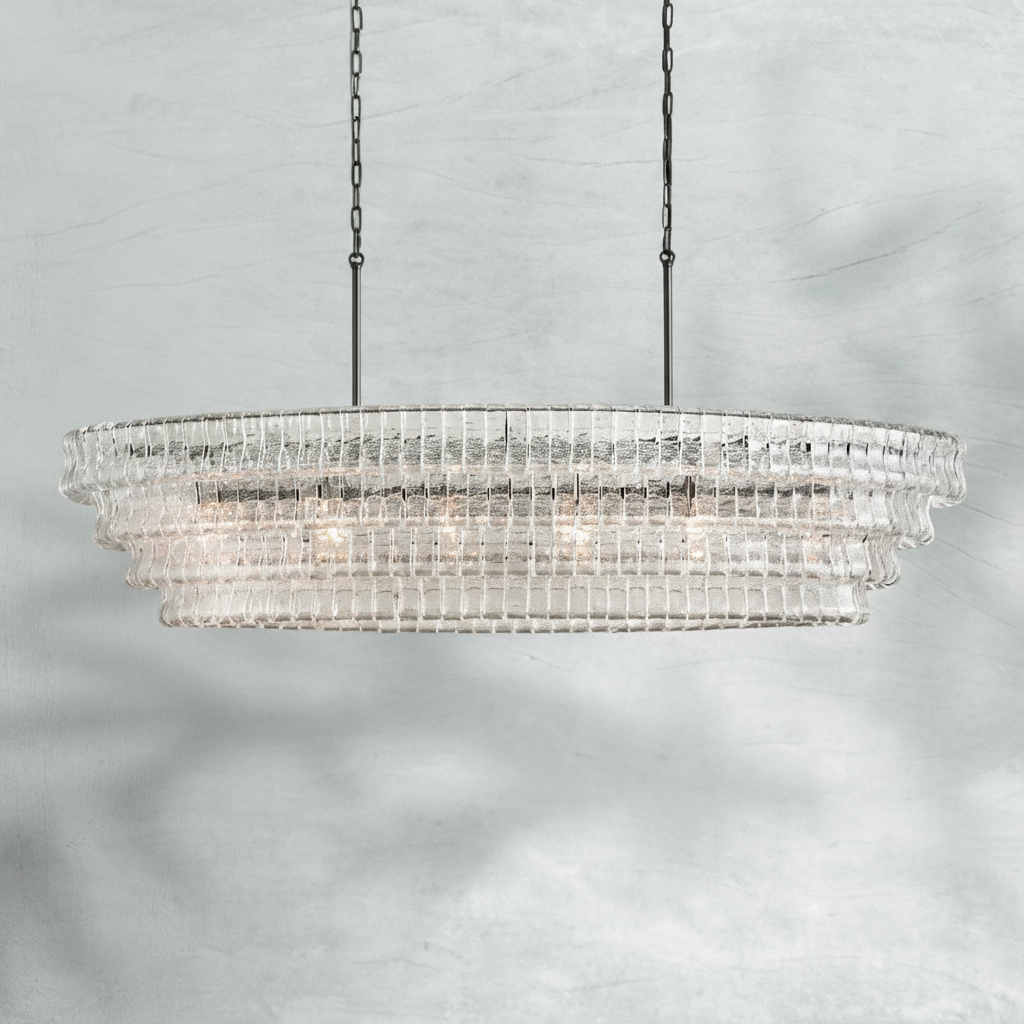Luster Gaze Veridian Oval Grand Chandelier - Background Shot