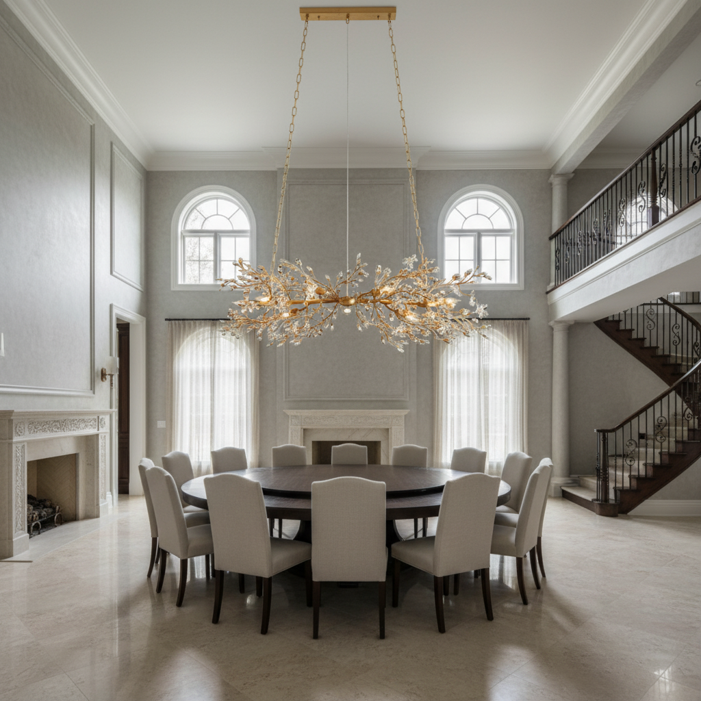 Luster Gaze Veridian Bloom Linear Chandelier - Background Shot
