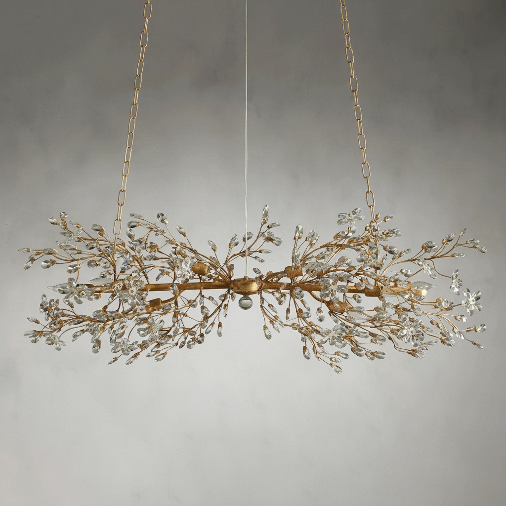 Luster Gaze Veridian Bloom Linear Chandelier - Background Shot