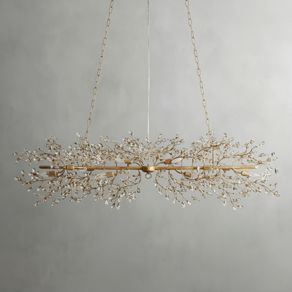 Luster Gaze Veridian Bloom Linear Chandelier - Background Shot