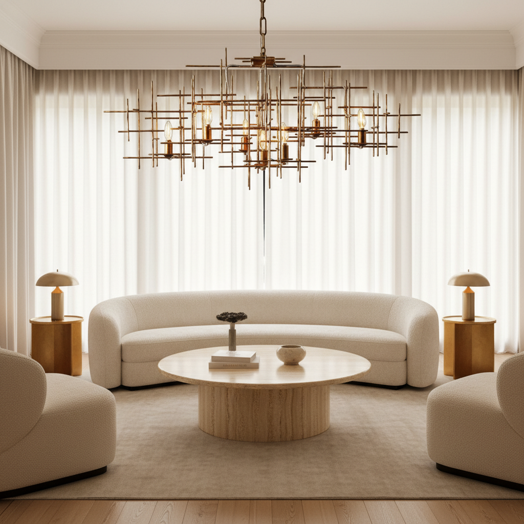Luster Gaze Auraforge 7-Light Chandelier - sophisticated American living room