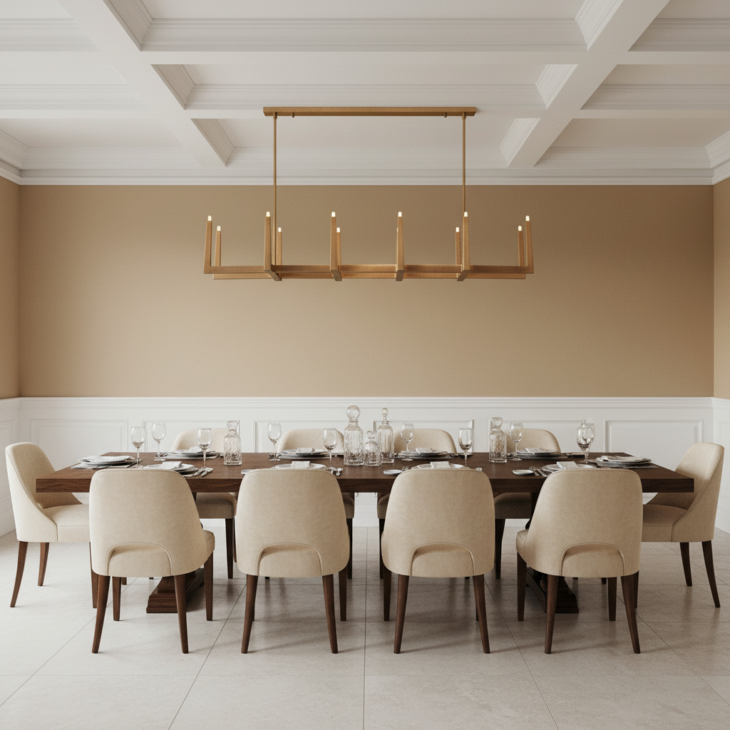Luster Gaze Geometric Horizon Linear Chandelier - formal American dining room