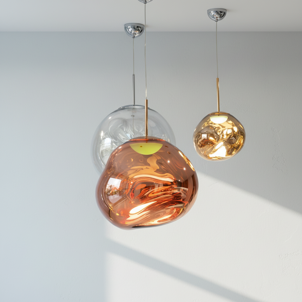 Luster Gaze Sculpted Rock Glass Pendant Chandelier - Background Shot