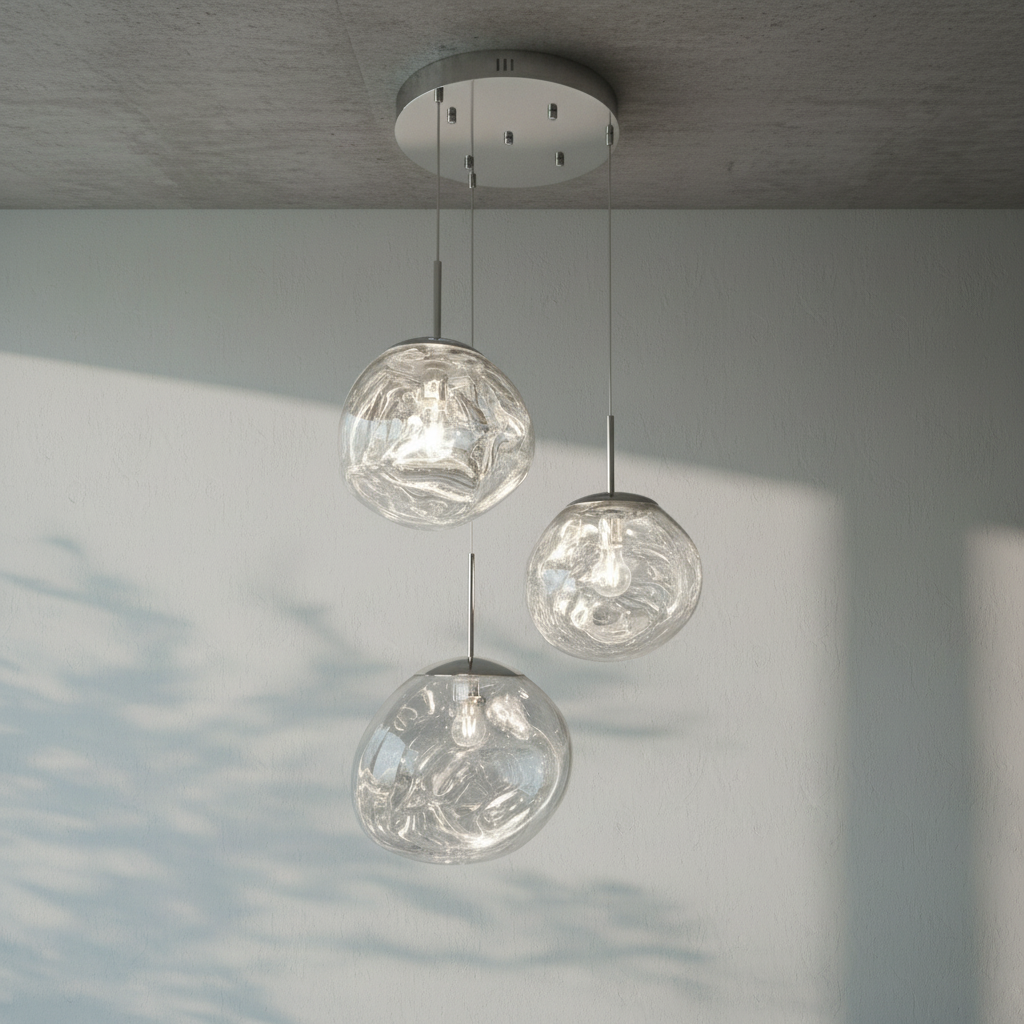 Luster Gaze Sculpted Rock Glass Pendant Chandelier - Background Shot