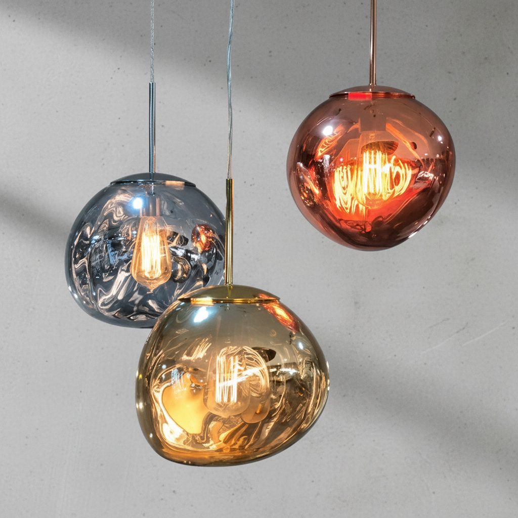 Luster Gaze Sculpted Rock Glass Pendant Chandelier - Background Shot
