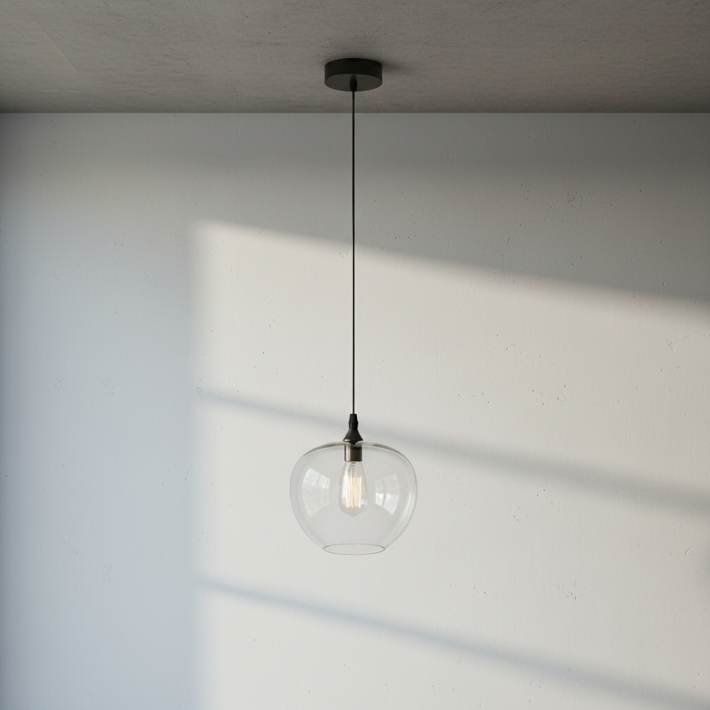 Luster Gaze Veridian Haze Glass Pendant - Background Shot