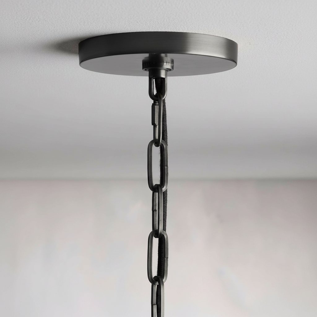 Luster Gaze Artisan Brass & Linen Pendant - Background Shot