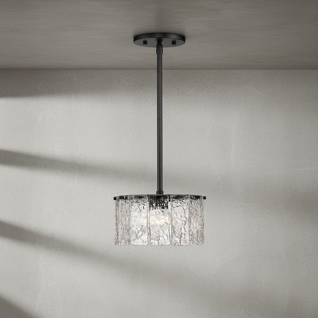 Luster Gaze Glacial Radiance Glass Pendant Light - Background Shot