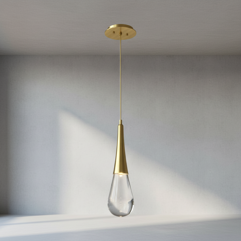 Luster Gaze Veridian Dewdrop LED Pendant Light - Background Shot