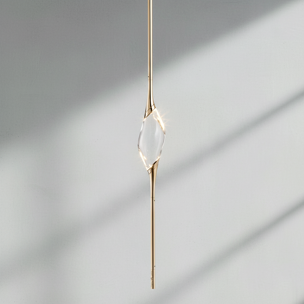 Luster Gaze Callista Sculpted Brass Crystal Pendant - Background Shot