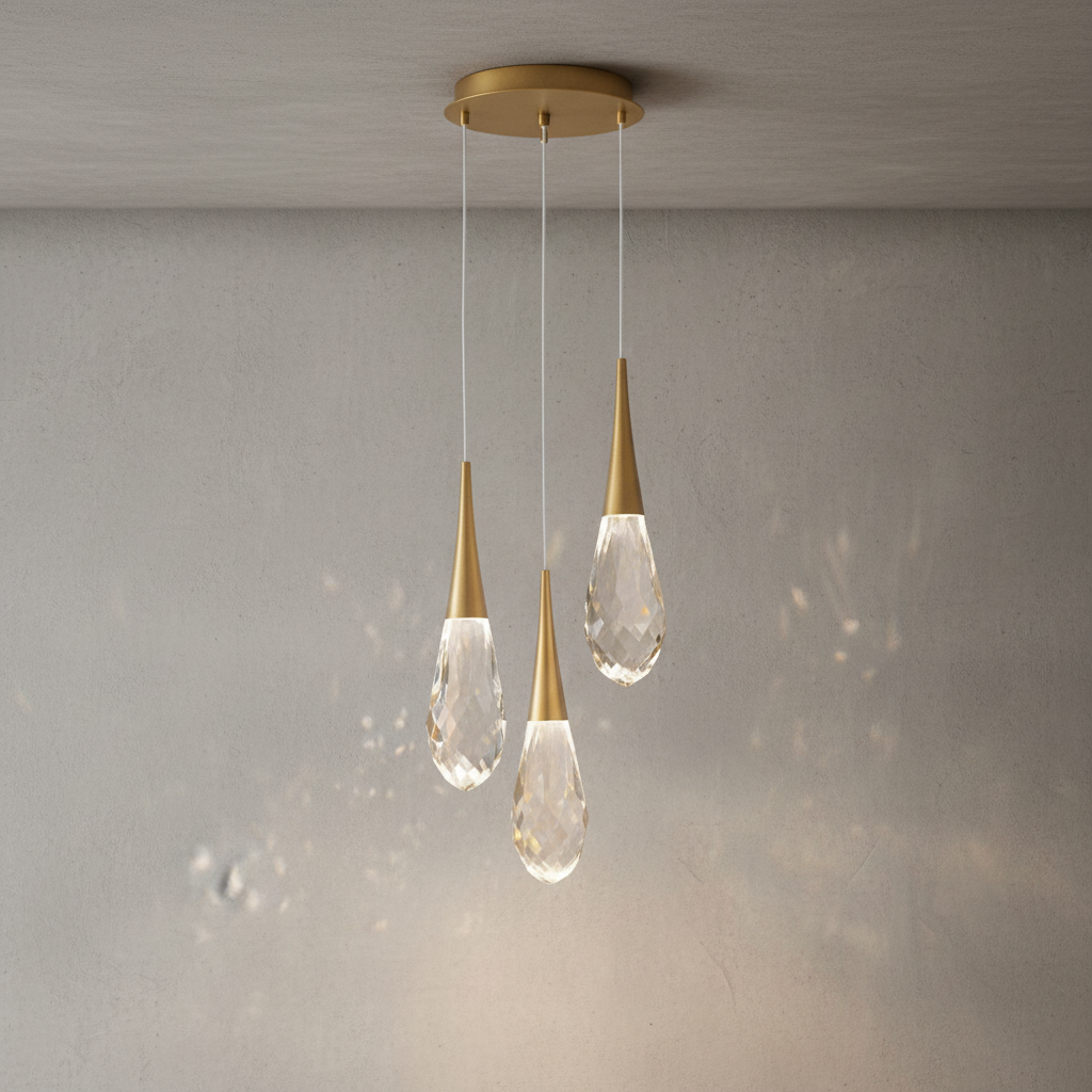 Luster Gaze Raindrop Radiance Multi-Light LED Pendant - Background Shot