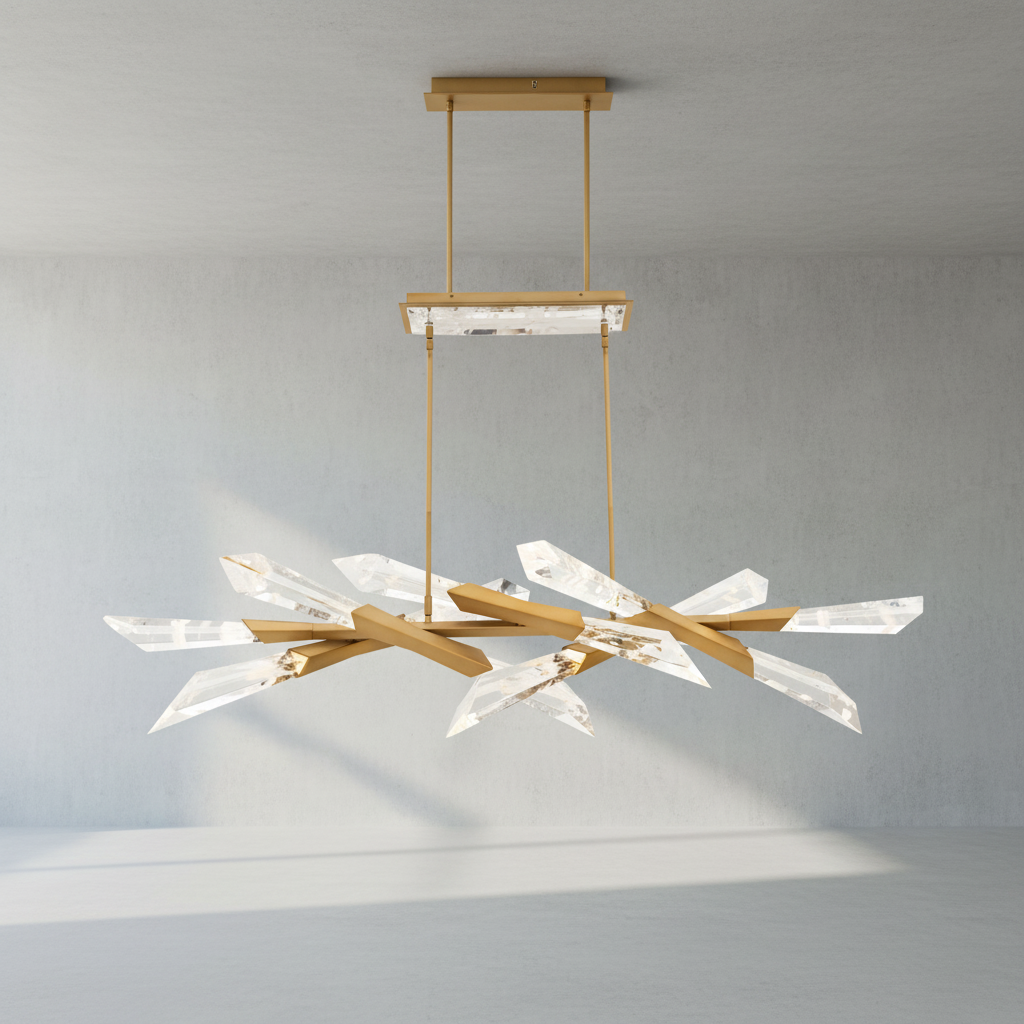 Luster Gaze Radiant Shard Linear LED Pendant - Background Shot