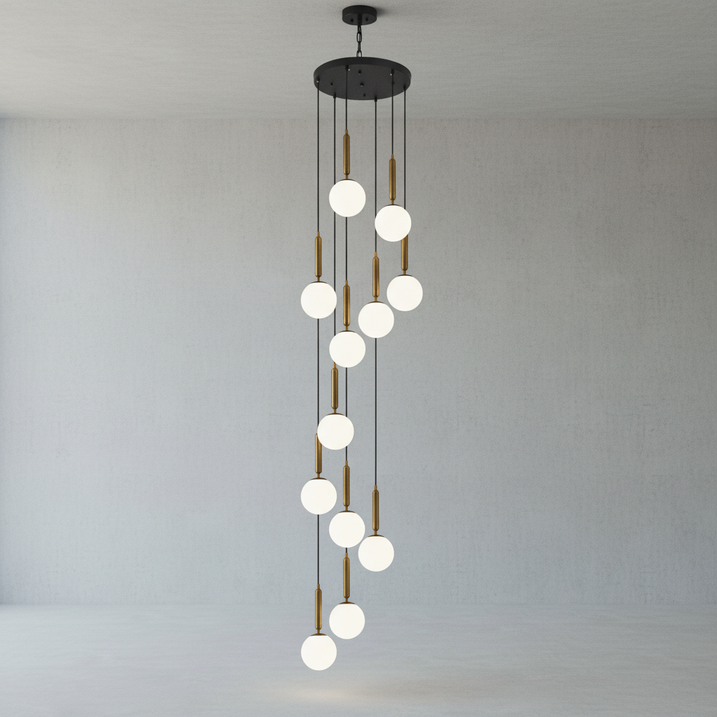 Luster Gaze Grand Ascent Minimalist Long Pendant Light - Background Shot