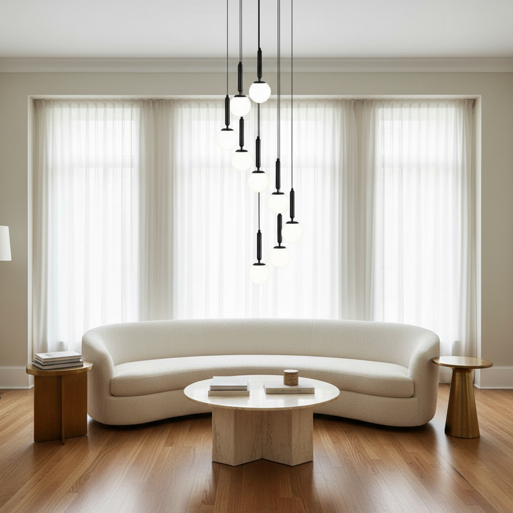Luster Gaze Grand Ascent Minimalist Long Pendant Light - sophisticated American living room