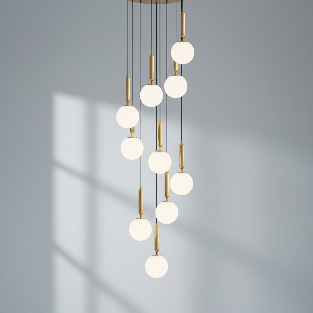 Luster Gaze Extra Large Nordic Minimalist Long Pendant Light for Spiral Staircase/High-ceiling Room - Studio Shot