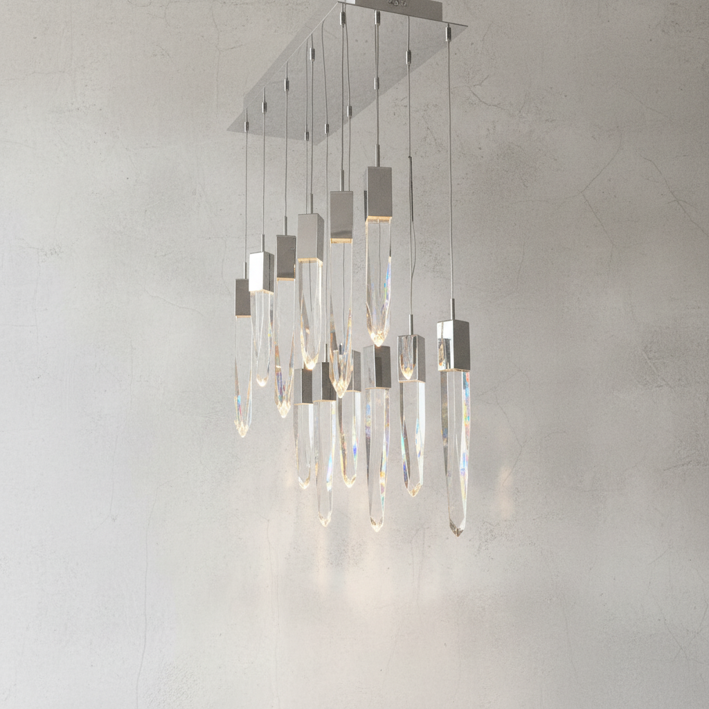 Luster Gaze Cosmic Radiance Round/Rectangle Crystal Pendant Chandelier - Background Shot