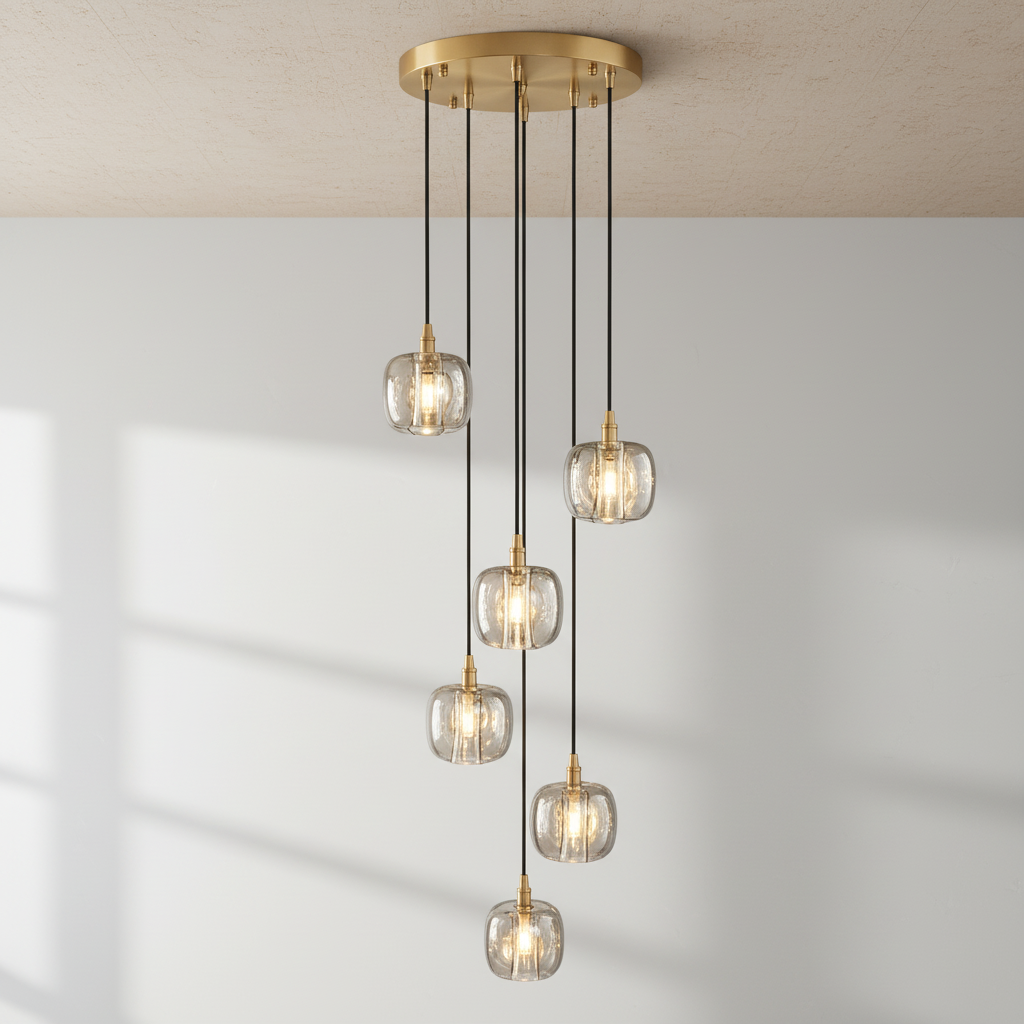 Luster Gaze Grand Lumina Cascading Pendant Chandelier - Background Shot