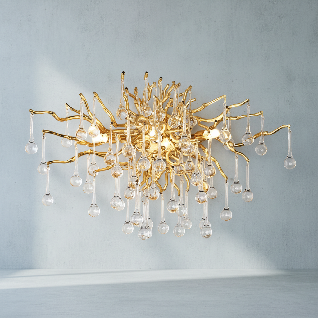 Luster Gaze Gilded Bloom Crystal Wall Sconce - Background Shot