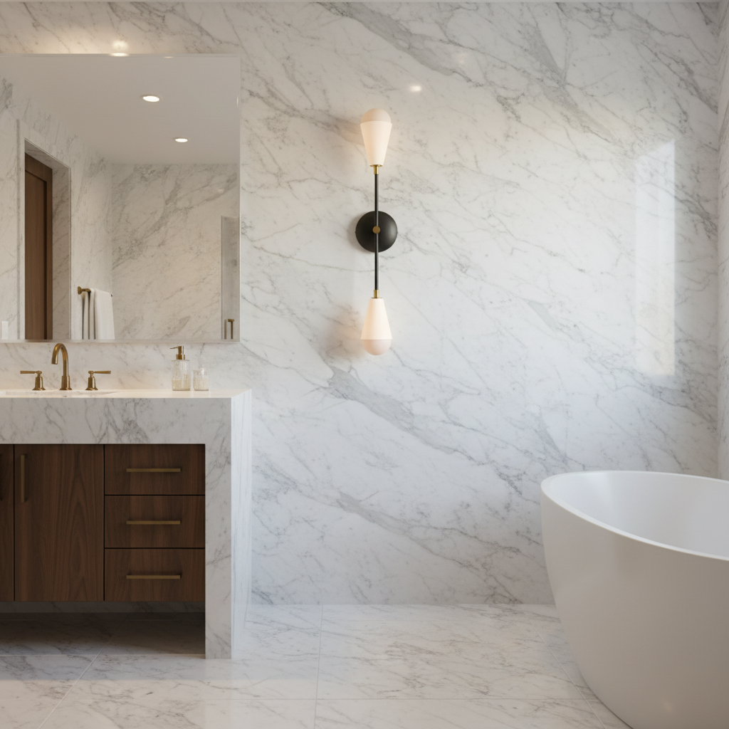 Luster Gaze PATUS TRIAD 02 SCONCE H24.75” x W3.5” x D5.25” - luxury American master bathroom