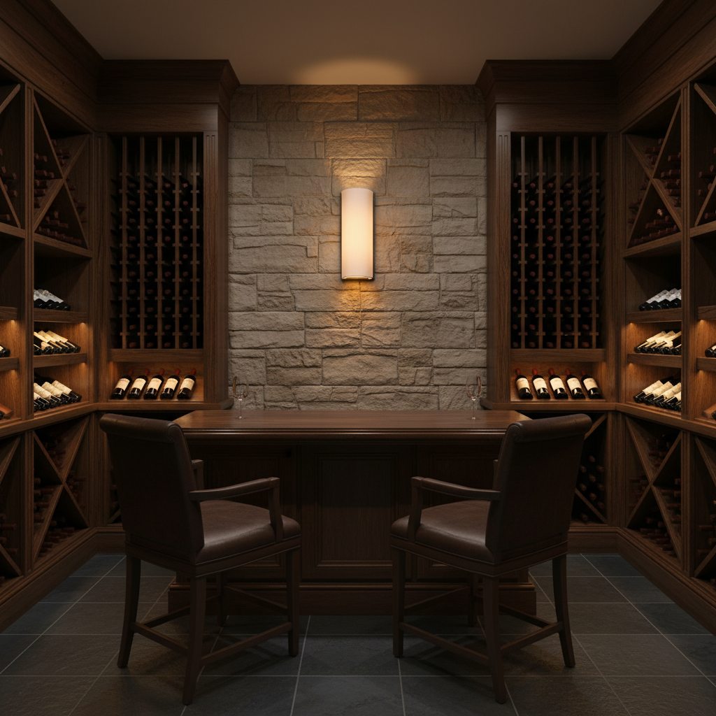 Luster Gaze Aura Brass 1-Light Wall Sconce - luxury American wine room