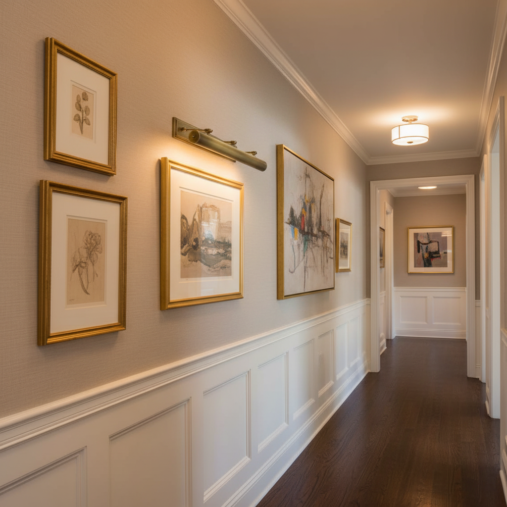 Luster Gaze Gallery Lumina 42" Wide 6-Light Picture Light - American hallway gallery