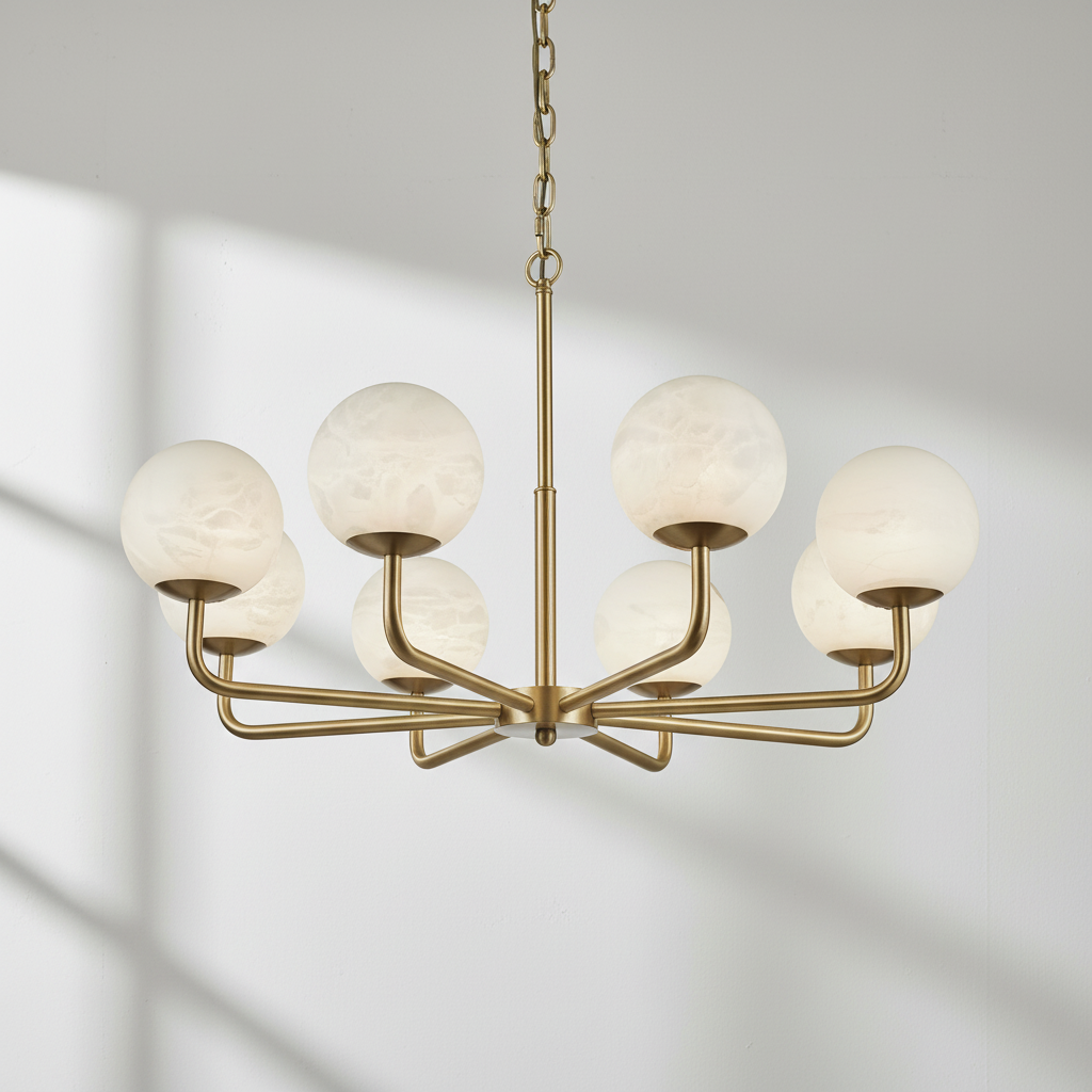 Luster Gaze Alabaster Aura 6/8-Light Chandelier - Background Shot