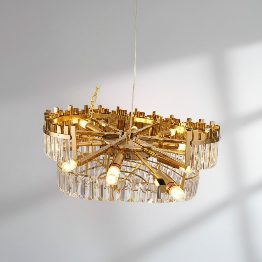 Luster Gaze Radiant Bloom Flush Mount Chandelier - Background Shot