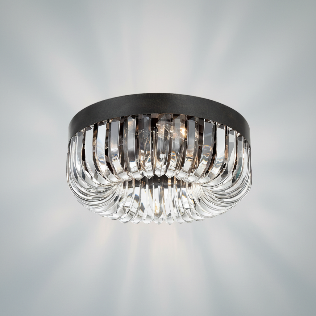 Luster Gaze Alice 5 Light Round Flushmount 15" - Studio Shot