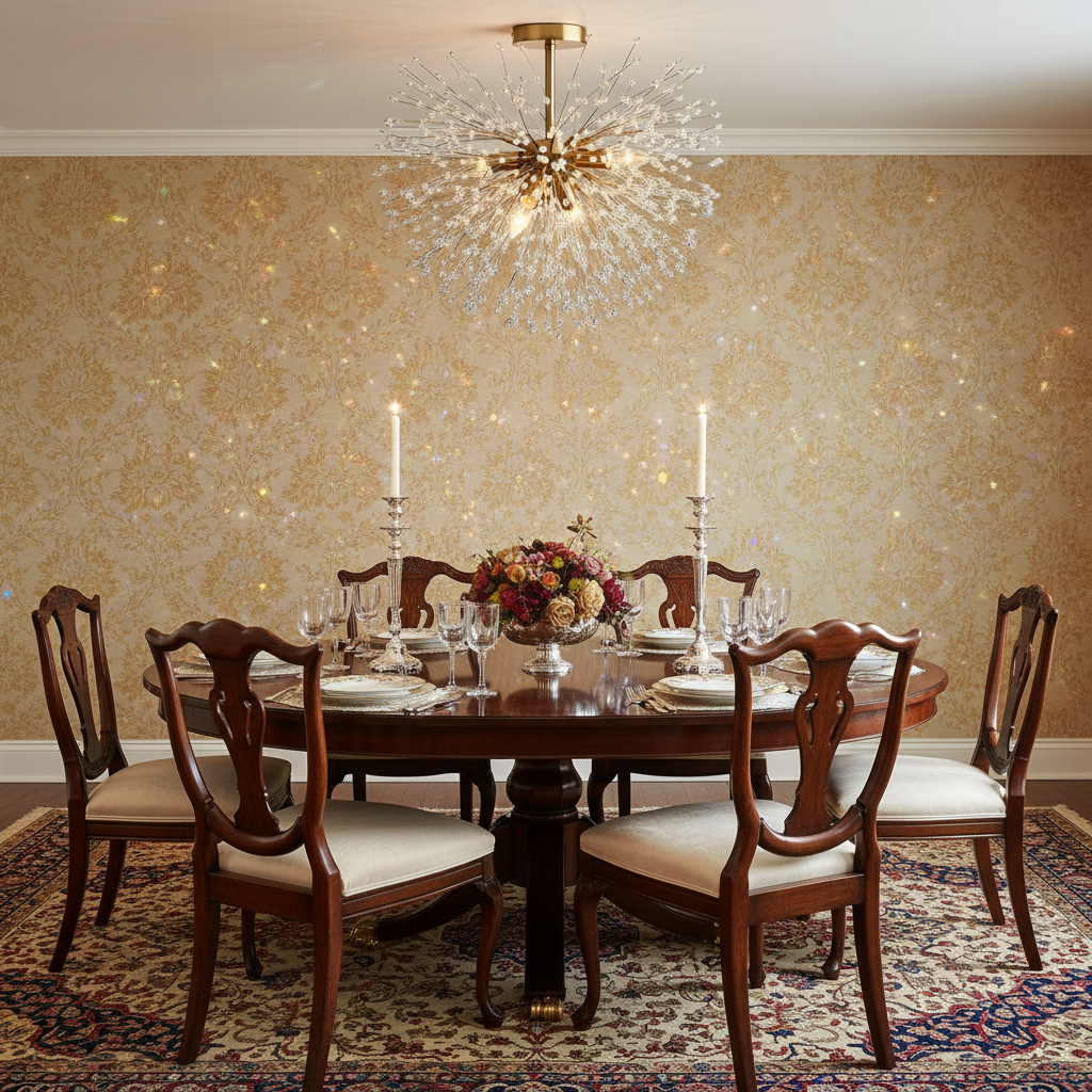 Luster Gaze Stellar Bloom Crystal Flushmount - formal American dining room