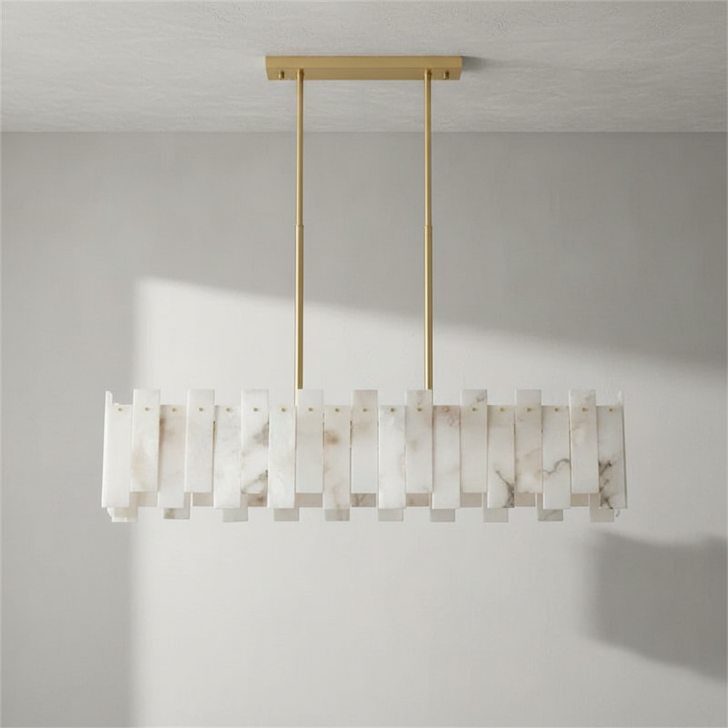 Luster Gaze Alabaster Horizon Linear Chandelier - Studio Shot