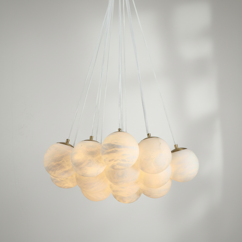 Luster Gaze Alabaster Cloud 13-Light Chandelier - Studio Shot
