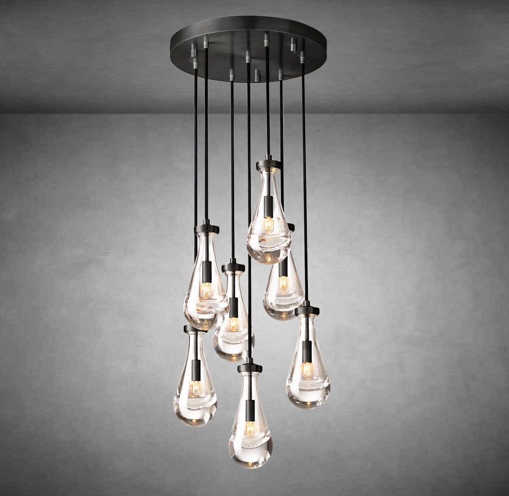 Raindrop Round Modern Chandelier Light