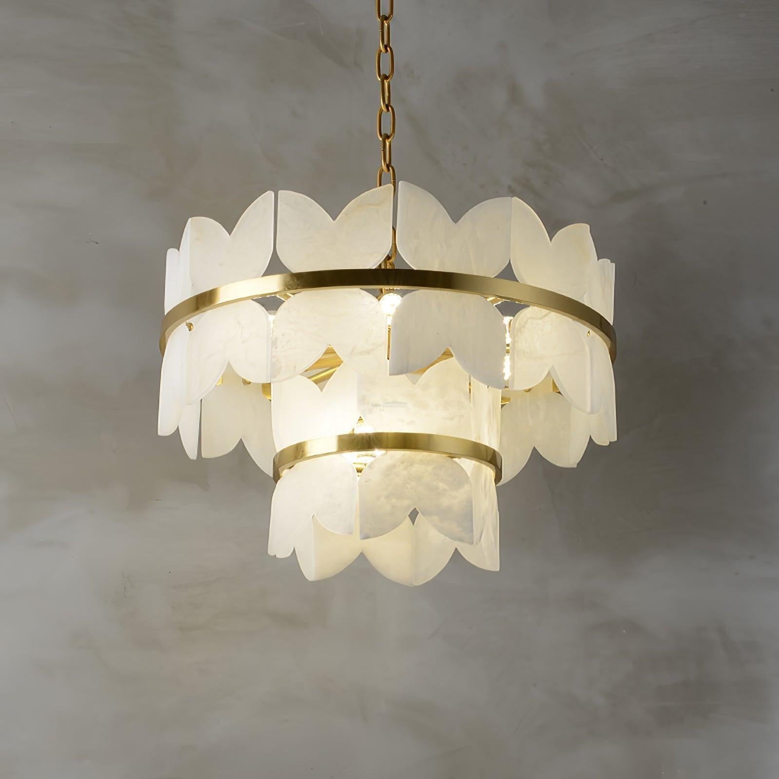 Alabaster Cloudscape Chandelier with 1/2 layer
