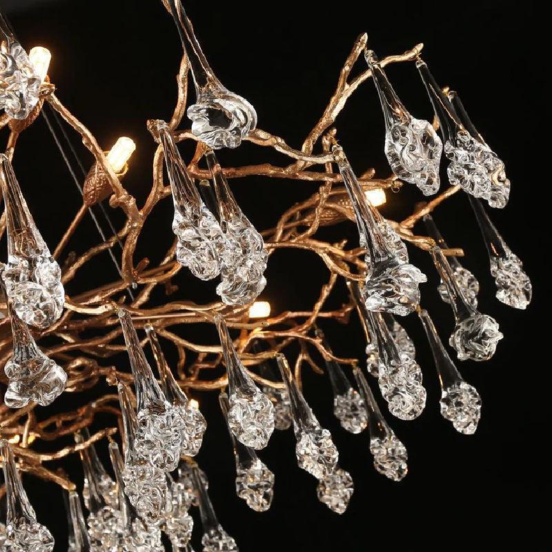 Luster Gaze Verdant Bloom Brass Branch Chandelier - Background Shot