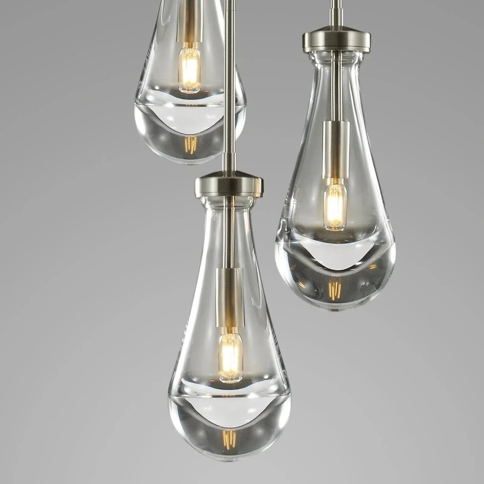 Raindrop Round Bedroom Chandelier 5 Lights 14"D
